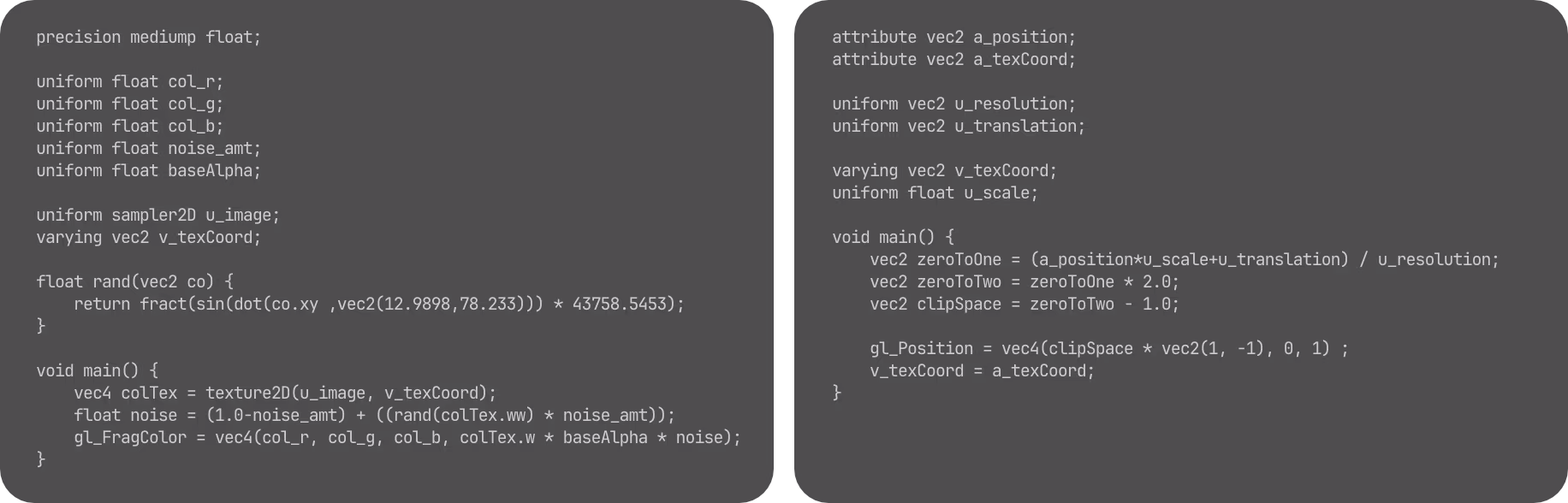 Fragment and Vertex shaders for MarkGL